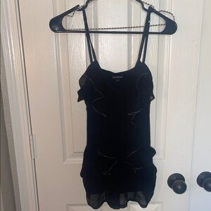 Express Black Ruffle Top